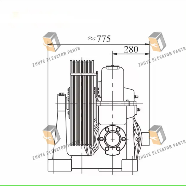 Good service13TORINDRIVE elevator geared traction machine YJ275 Elevator parts