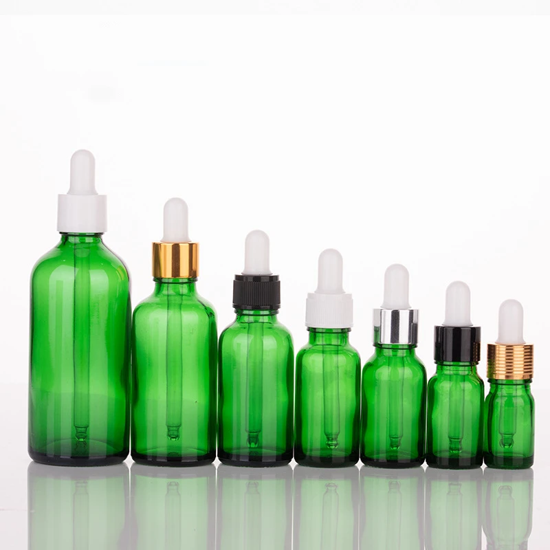 100ml Amber Green Clear Blue Essential Oil Dispensing  Cosmetic Oil Empty Container with Dropper Sprayer and Measurement