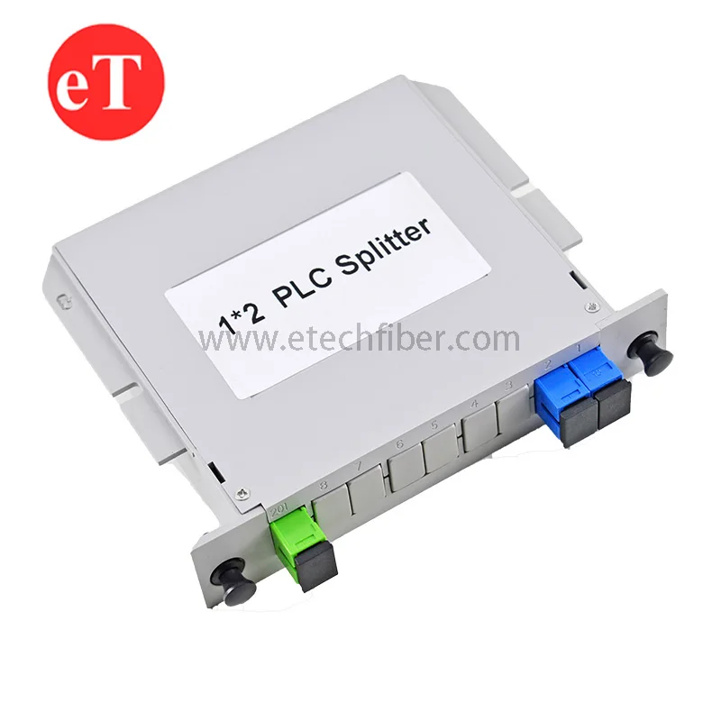 FTTH PON 1x2 SC UPC APC Plug In Card Type LGX Box Module Cassette PLC Fiber Optic Splitter
