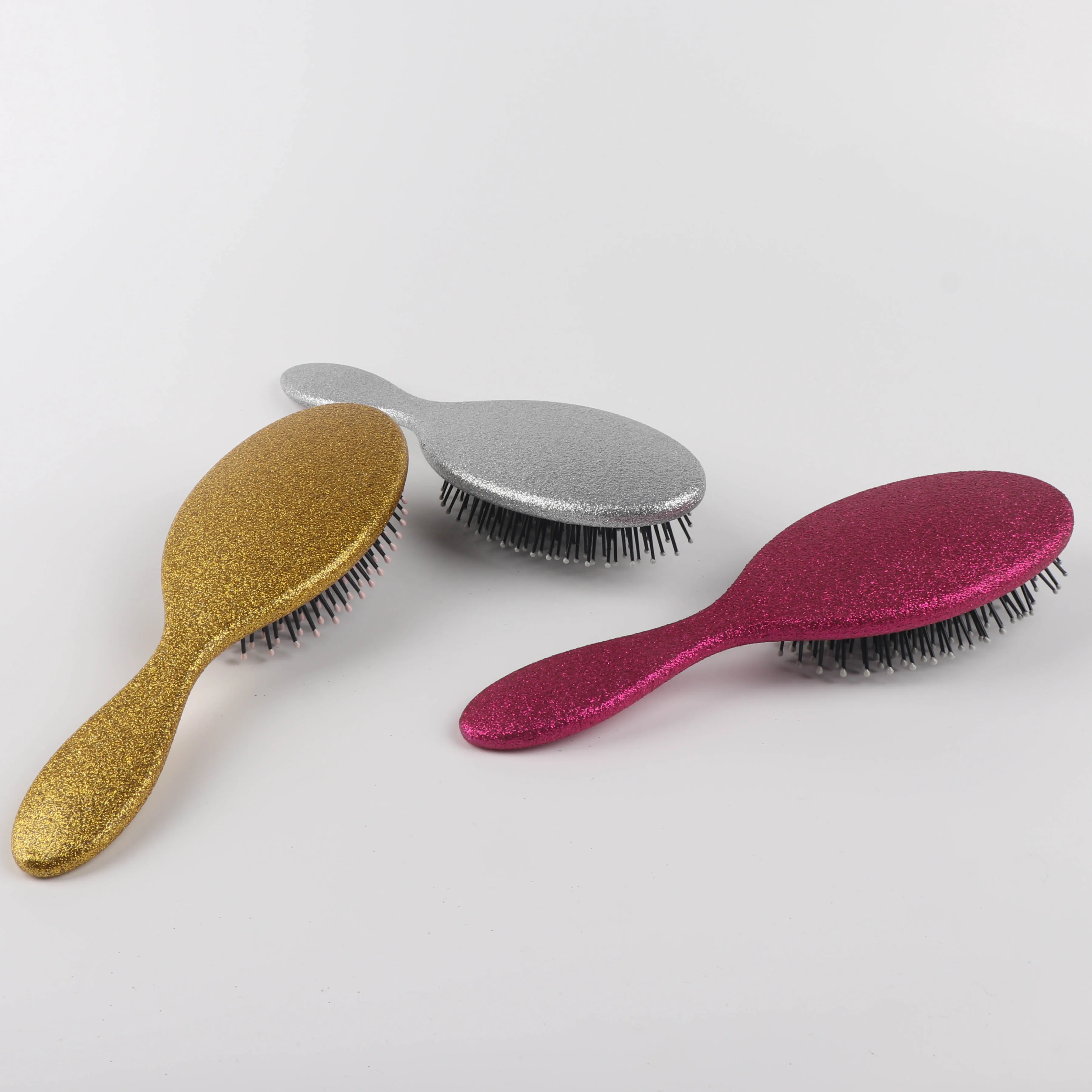 Пластиковая надувная подушка с логотипом на заказ Массажная щетка для волос блестящим спреем прямая кудрявая веслом