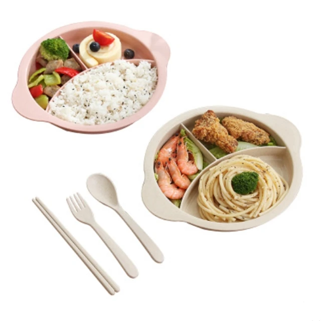 Food Grade Green Healthy Wheat Straw Plate With Divided Parts Dinnerware Eco Friendly Material Wheat Straw Plates
