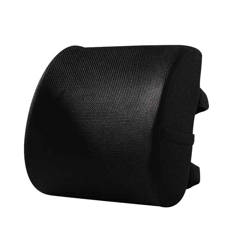 3D Mesh Cover Comfort Lumbar Support Pillow for Office Desk Chair - Custom Memory Foam Back Cushion with Two Adjustable Straps