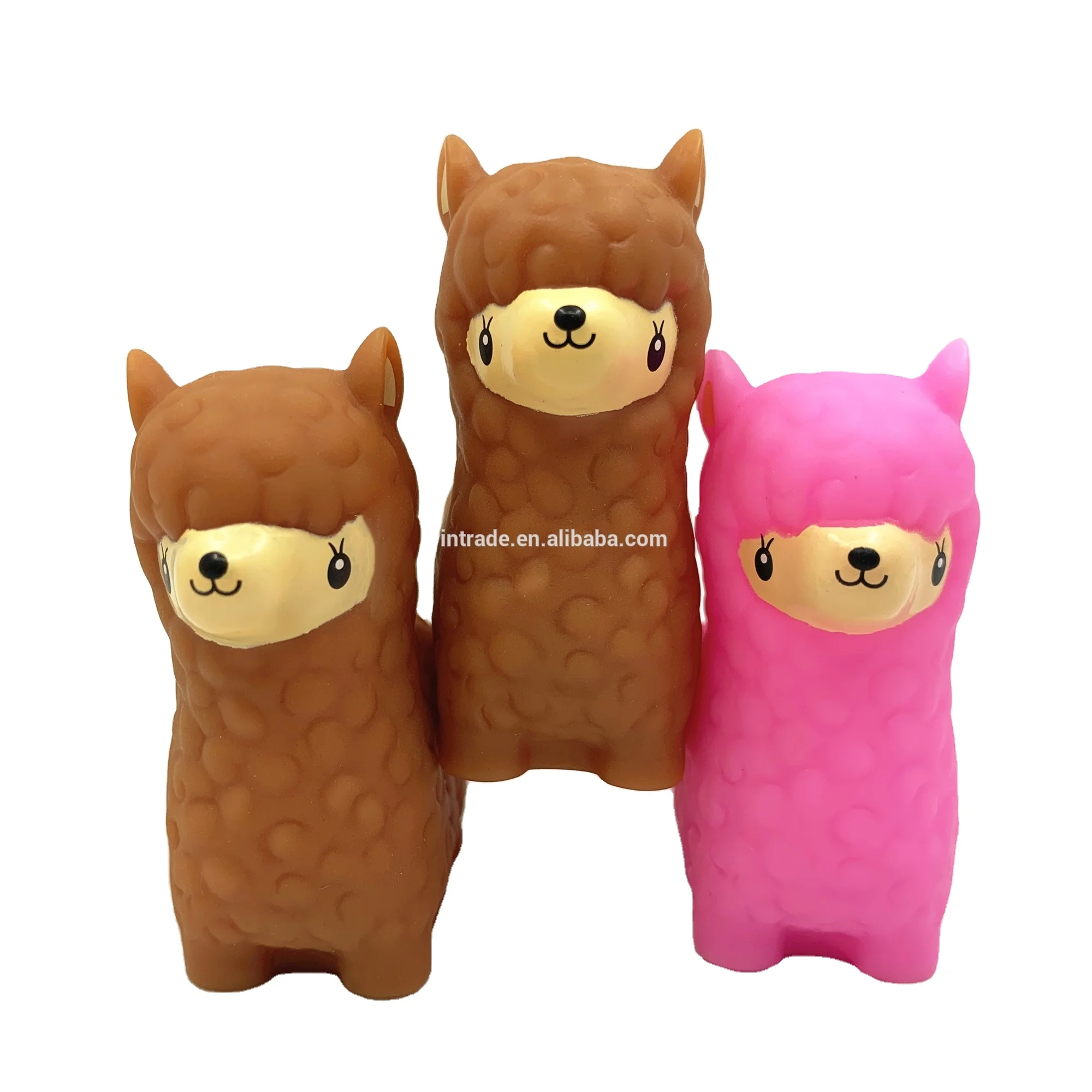 Wholesale soft plastic alpaca small capsule pull the string to make toy move pvc animal