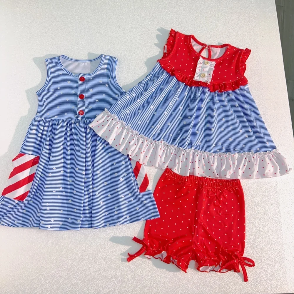 Hot Sale American Girls Flag Dresses Baby Girl Sleeveless 4th Of July Girls Clothing Baby Dress