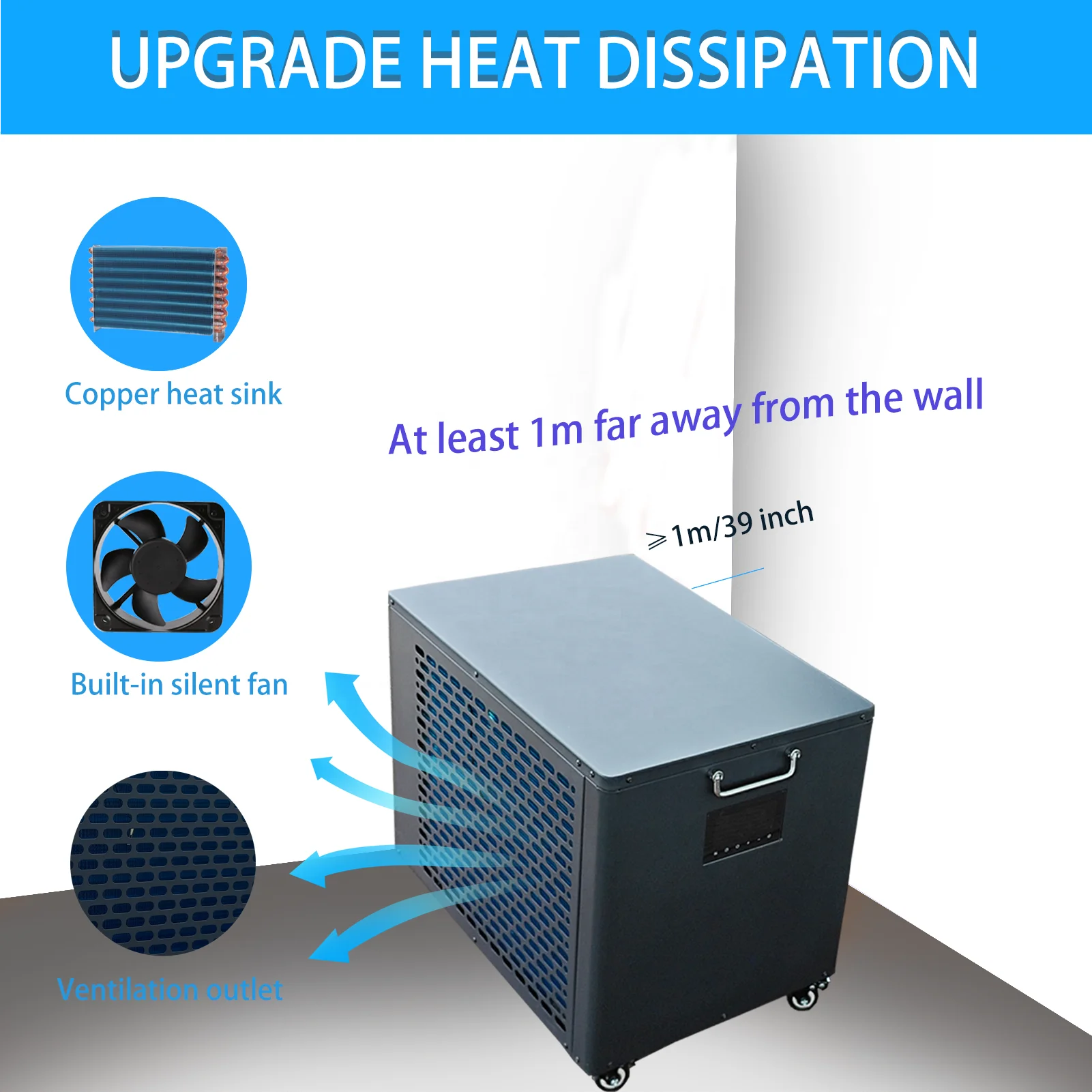 Hi-Q Group Cold Plunge Chiller 1hp Cooling System Mini Water Chiller Ice Bath Machine Athlete Fitness Recovery Ice Chiller 1hp