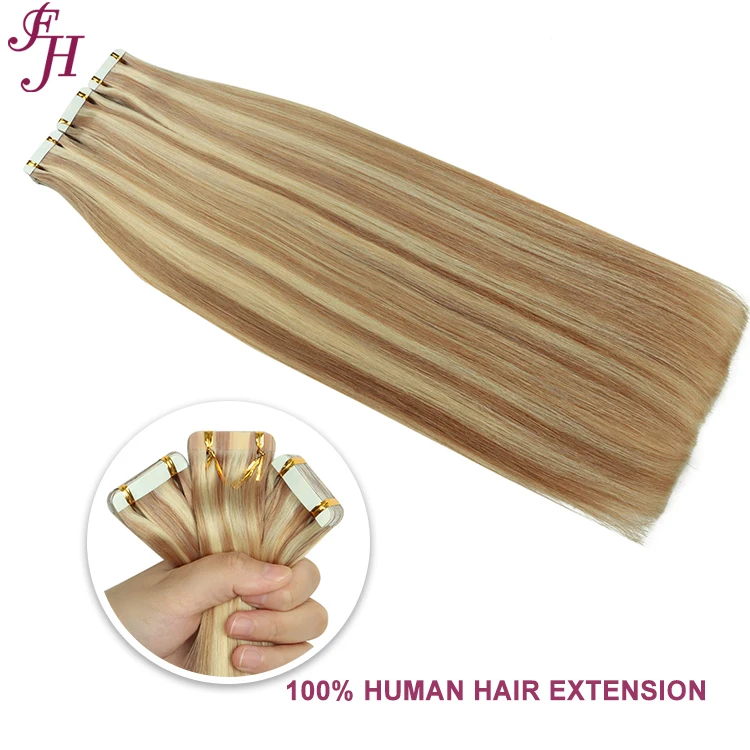 FH real russian hair tape in extensions  tape ins extension raw hair straight 24inch tape in hair extensions 100 gram