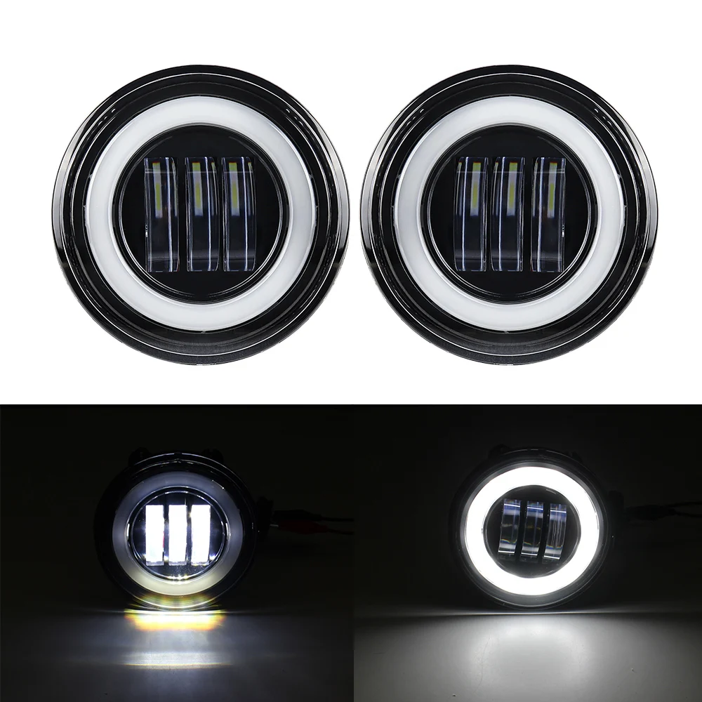 WUKMA LED Fog Light Black 15w LED DRL Bumper Lamps Halo Projector Fit For for Chevrolet Tahoe /Chevrolet Suburban 1500 2007-2014