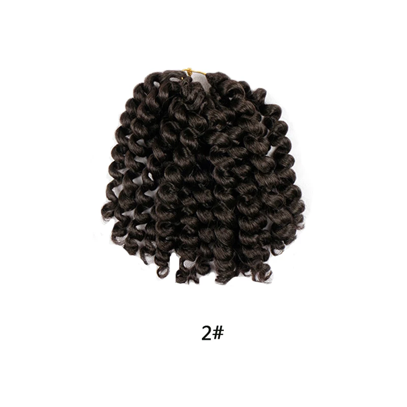 Ainizi Cheap Wholesale synthetic 8 inches wand curl crochet Hair extension braids for black women