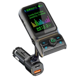 Qc3.0 Usb Pd 20W Fast Charging Aux Handsfree  Wireless Car Kit FM Transmitter Pd Fm Modulator Transmitter Car Mp3 Player