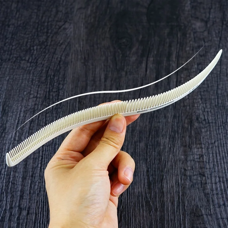 Изогнутая расческа, изогнутая расческа, Профессиональная парикмахерская в форме S, белая парикмахерская расческа