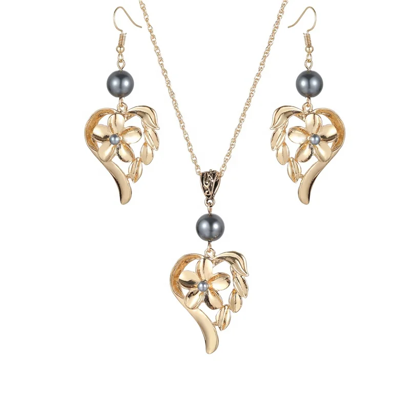 Hot Selling Good Quality Fashion Hawaiian Women Jewelry Sets Necklace Earrings