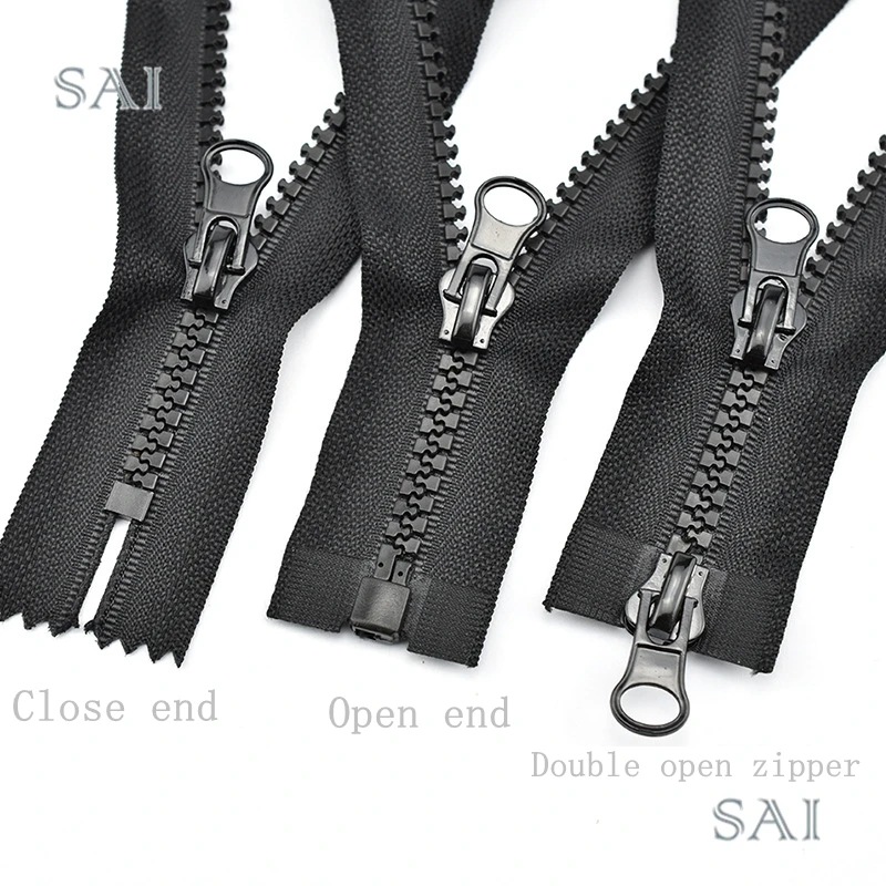 Wholesale No.5 Resin Two Way Zipper Long Chain Auto Lock Open End Plastic Zippers