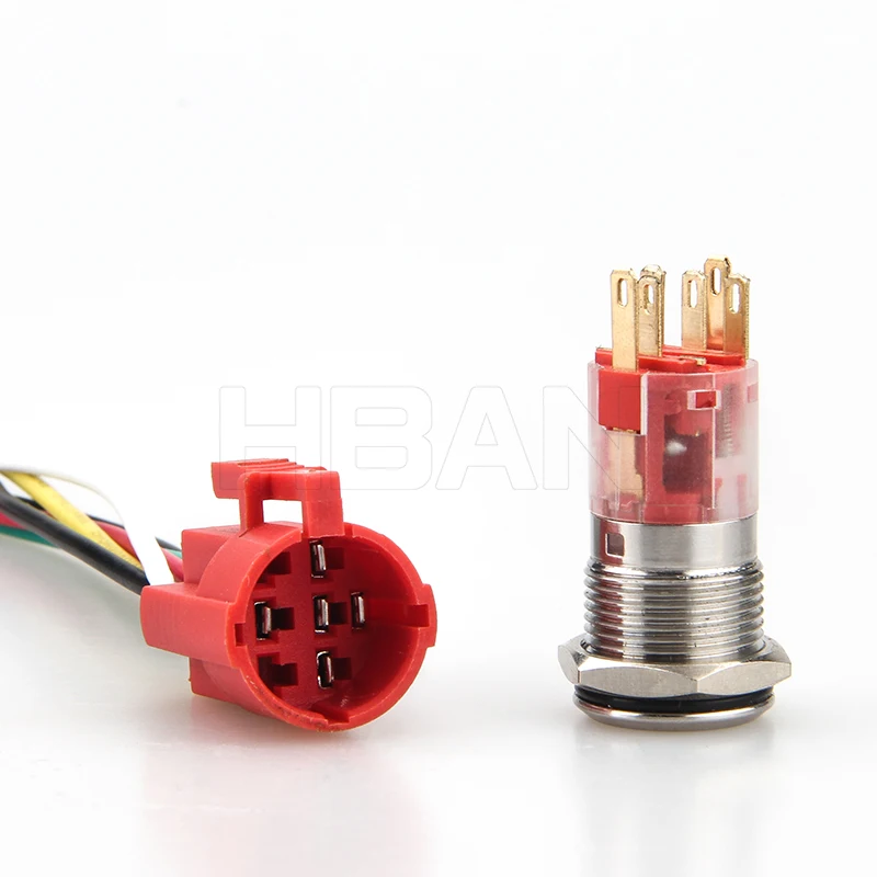 16mm 19mm 22mm metal push button switch plastic accessories round square rectangle connector