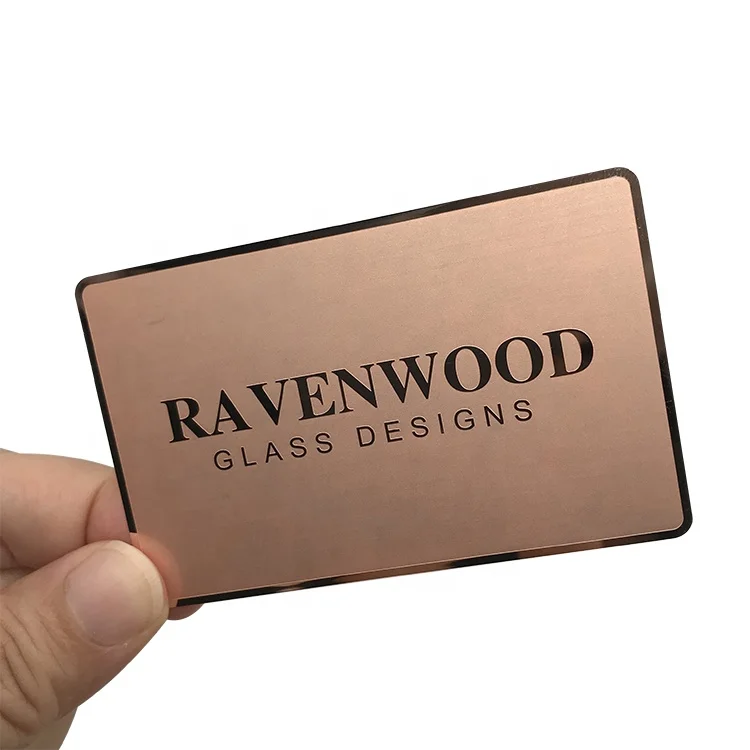 2021 Hot Selling Factory Custom Logo High Quality Stainless steel Business Card Printing Blank Metal Business Cards Gold