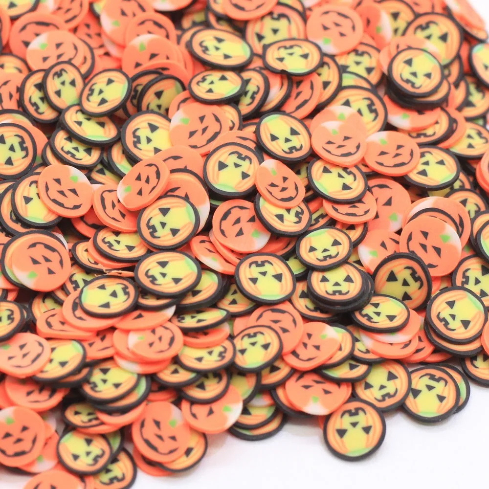 
 Полимерная глина в виде тыквы в стиле Хэллоуина для украшения телефона, наполнитель для слайма  
