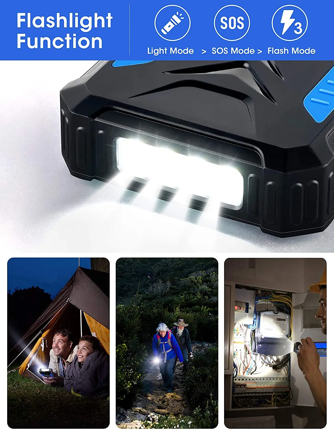 3USB 30000Mah Waterproof Solar Charger Solar panel External Battery Pack Solar Power Bank