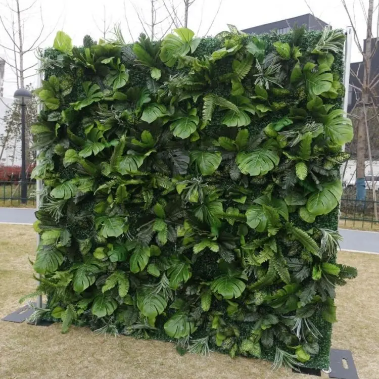 Artificial Grass Wall Panels Plastic Greenery Plant Wall Grass Artificial Grass Wall Backdrop For Home Restaurant Indoor Decor