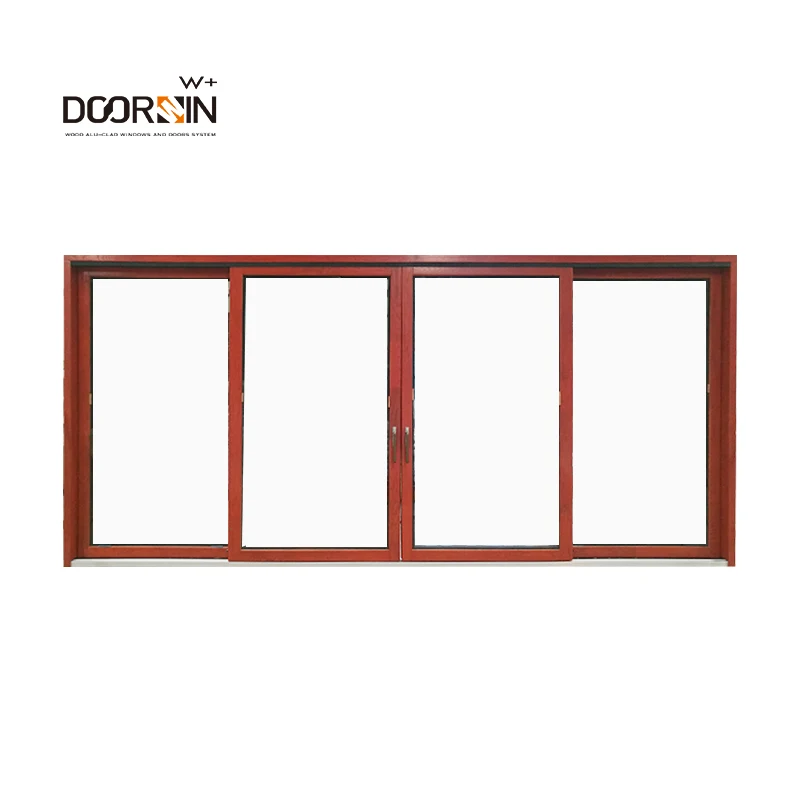 Popular CE Certified Entrance Doors Residential Thermal Break Save Energy Solid Wood Sliding Patio Doors