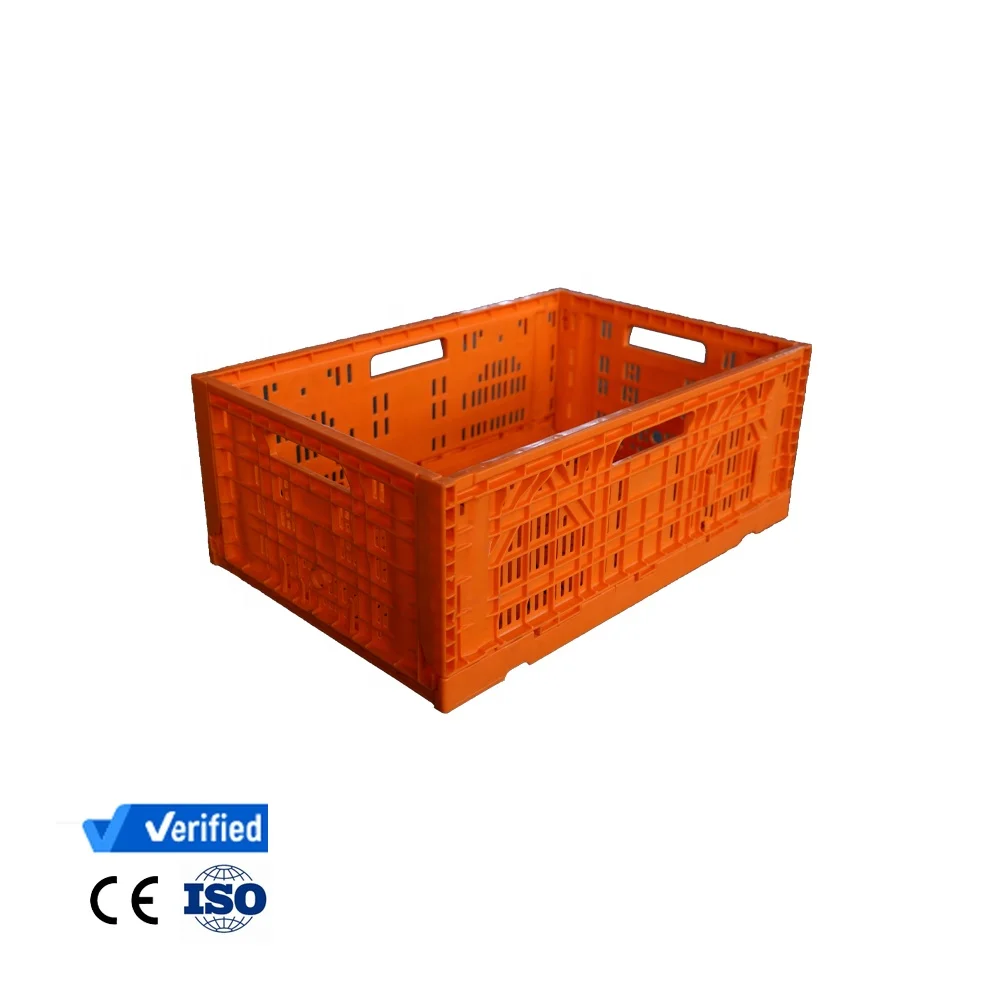 Heavy Duty Custom Foldable Stackable Agricultural Plastic Crate Folding Crate For Restaurants