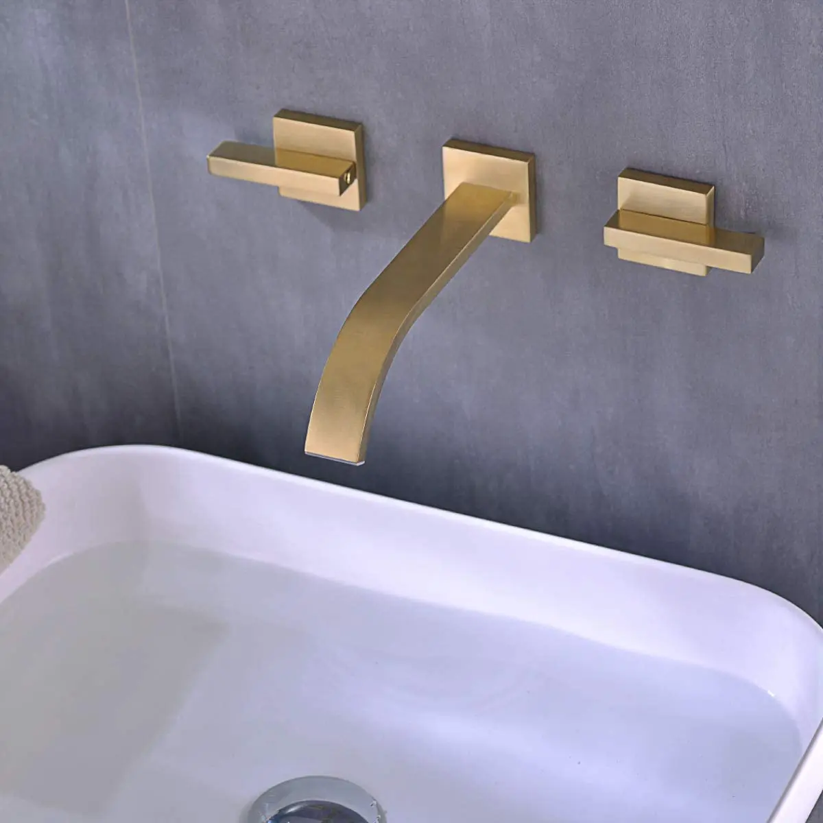 American Style Cold And Hot Basin Faucet Black Double Handle Bathroom Faucet