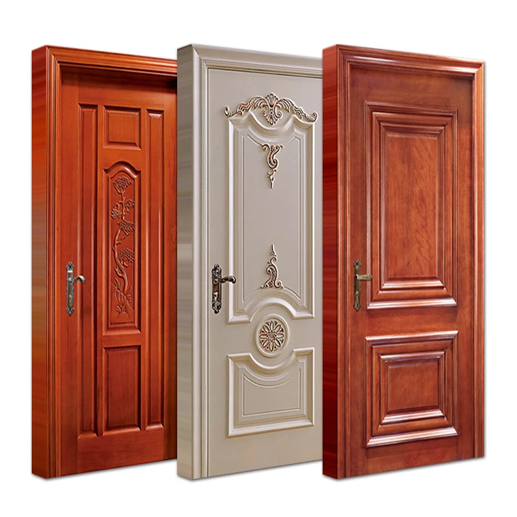 Custom made best curved wooden panel doors design european american canada style interior room composite solid wood door