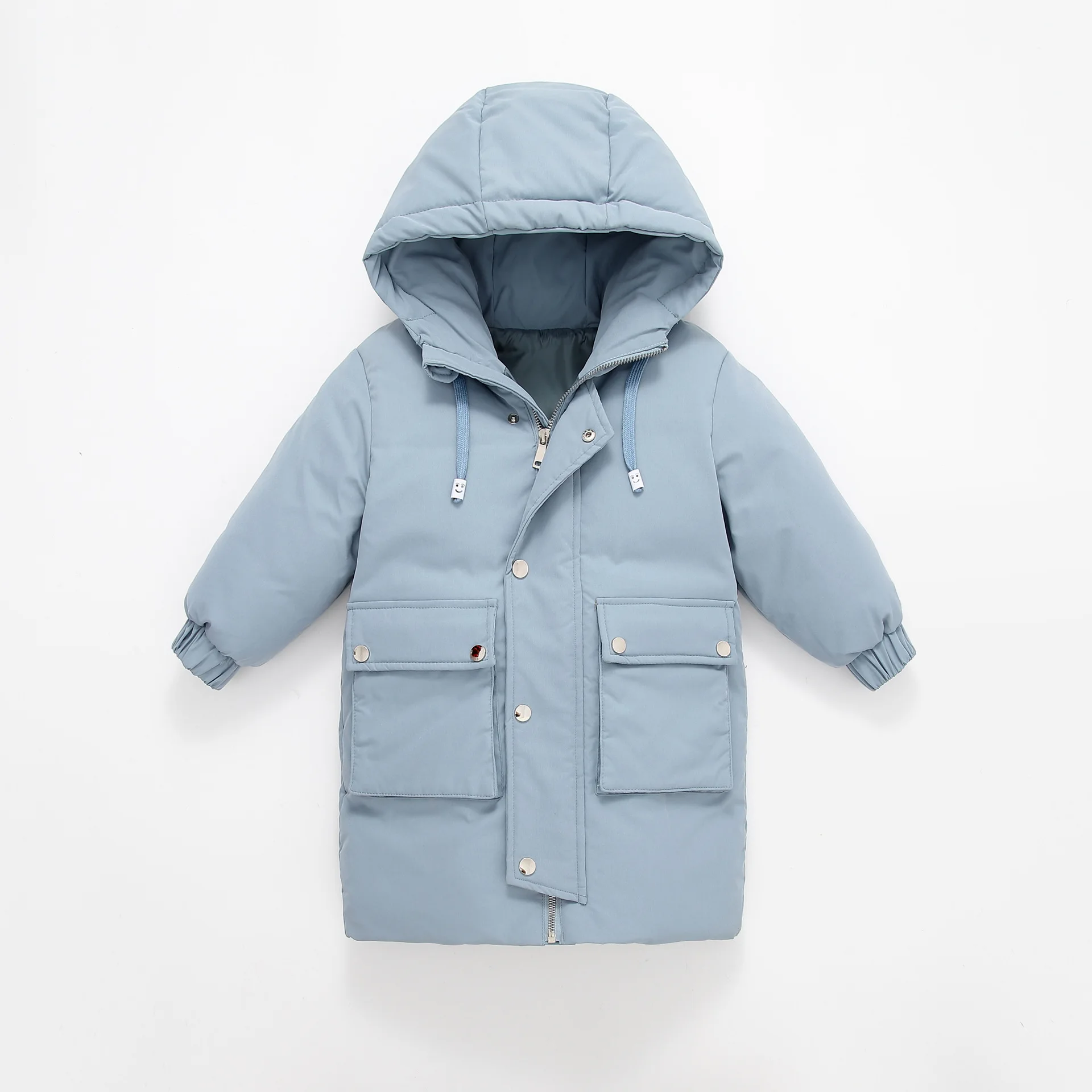 Длинный толстый белый утиный пух для мальчиков и девочек, Детский пуховик на осень и зиму