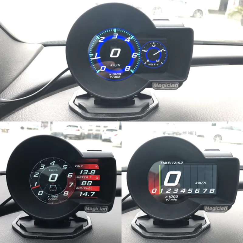  Манометр Magician OBD2 F835 Автомобильный цифровой измеритель напряжения и скорости с индикатором температуры
