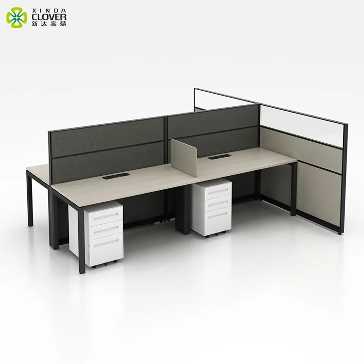 Work station desk offices furniture tables with high partition in Guangdong