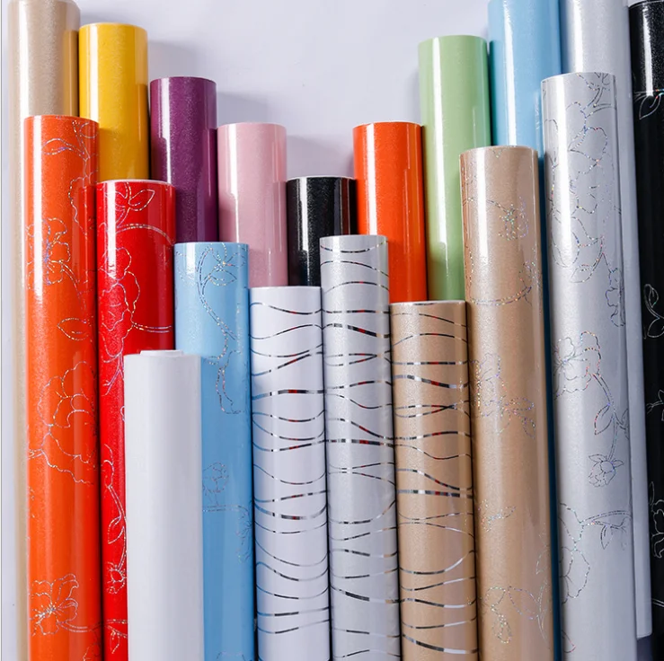 Opaque Colored PVC Sticker Solid Color Self Adhesive PVC Rolls 45CM Wide Colored Vinyl Roll