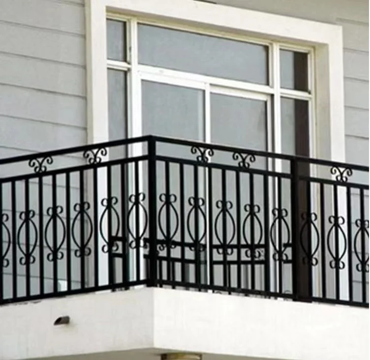 High Quality Metal indoor balustrade  wrought iron handrail design modern stair railings From China safety guardrail for balcony