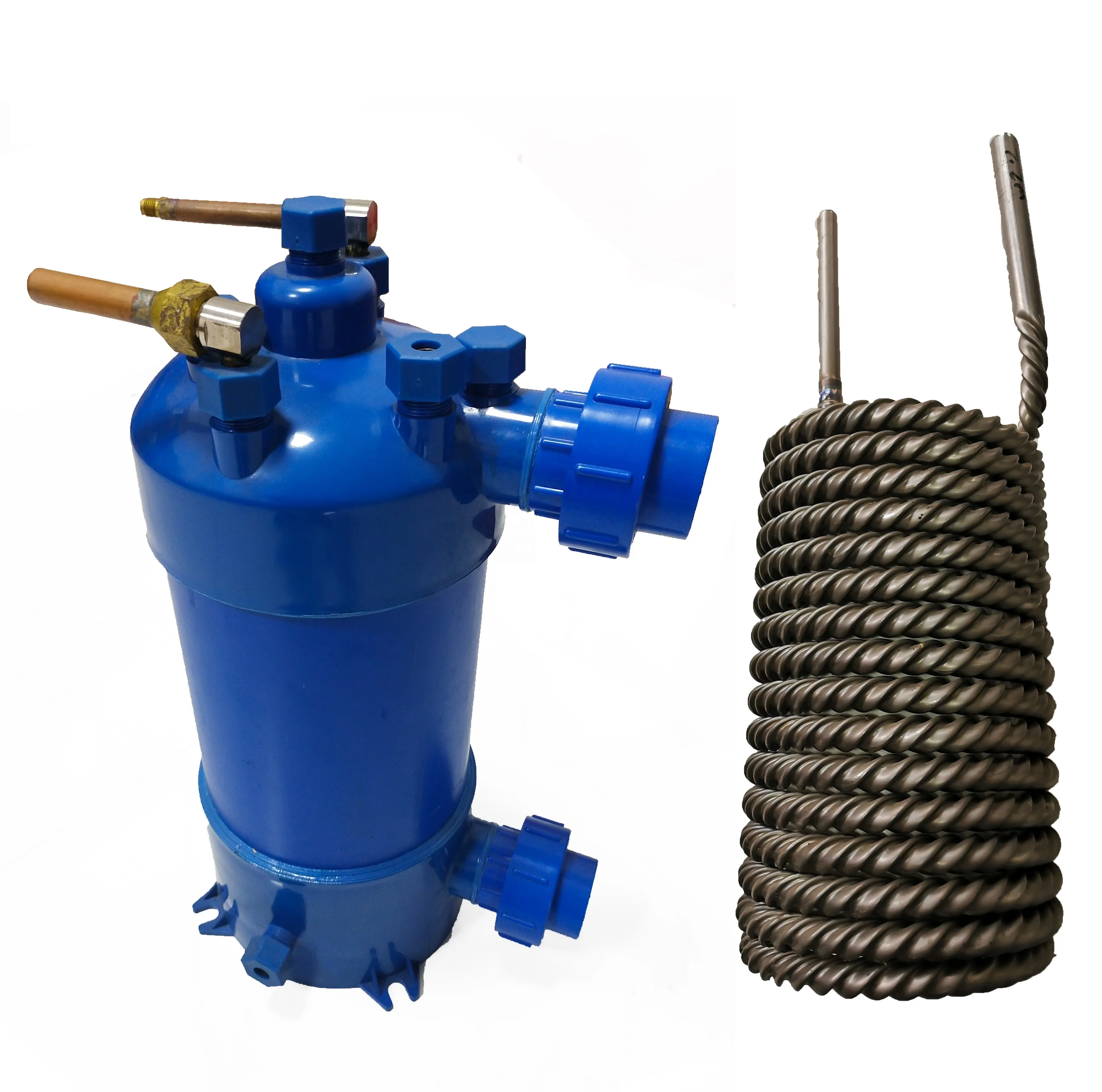 2HP/3HP/5HP/7.5HP титановый испаритель с ПВХ оболочкой трубчатый теплообменник для