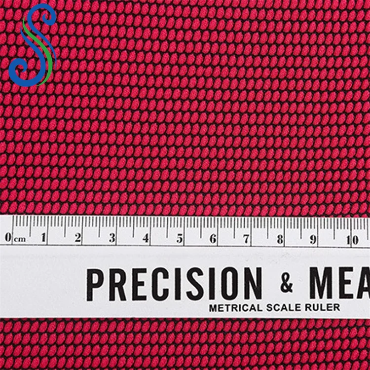 Factory Football Pattern Honeycomb Polyester Spandex Fabric for Shoes Bags