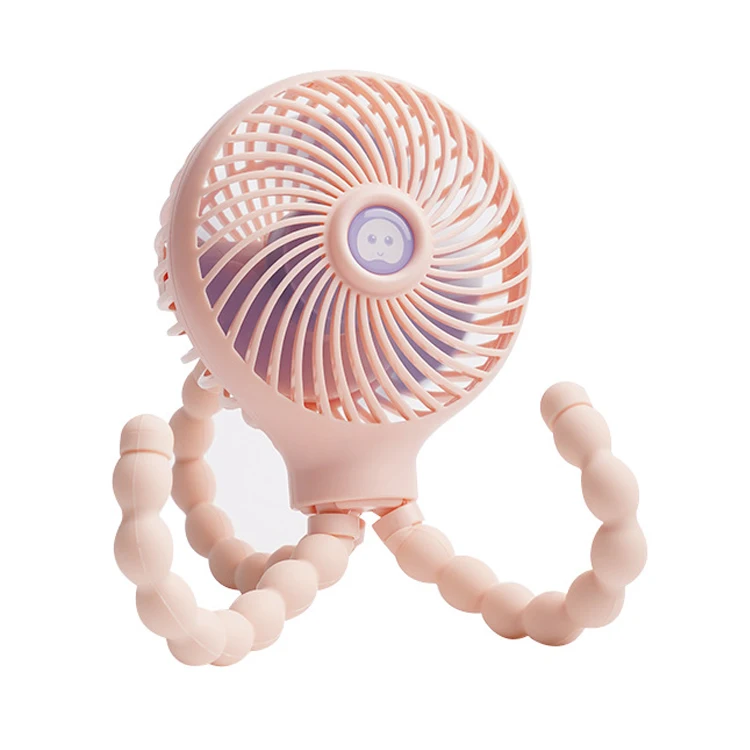 2023 Hot Sale Small Octopus Mini Fan Portable Travel Rechargeable Handheld Fan Stroller Winding Mini Usb Baby Fan