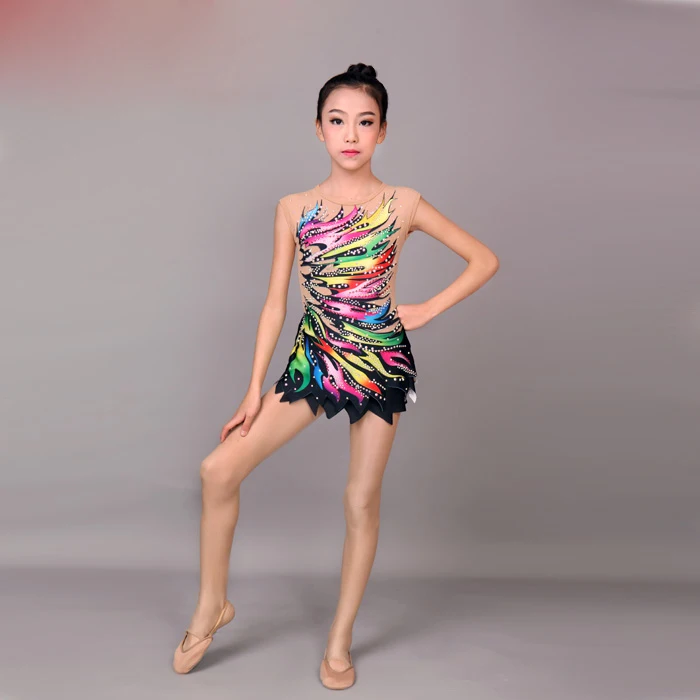 Factory OEM Service colorful Fabric Dance Leotard Breathable High Collar Ballet Children Gymnastic Leotards