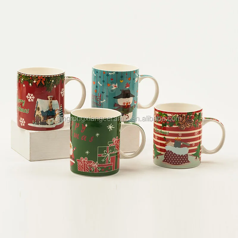 Creative christmas style 11oz ceramic mug porcelain Santa Claus design ceramic mug