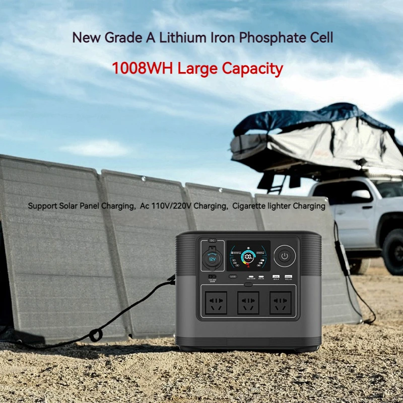 Manufacturer Portability Solar Generator Backup lifepo4 Rechargeable 1200w Power Bank Camping Energy Generator Power Station