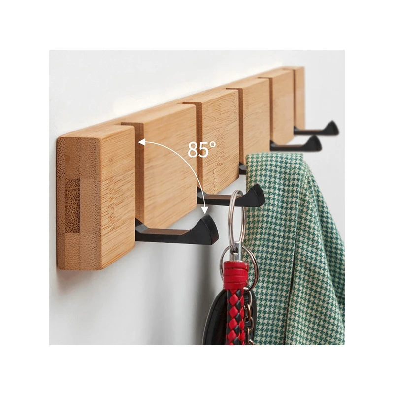 Multi-purpose Hanging Solid Wood Coat Rack Hanging Rack In Bathroom Kitchen Behind Door