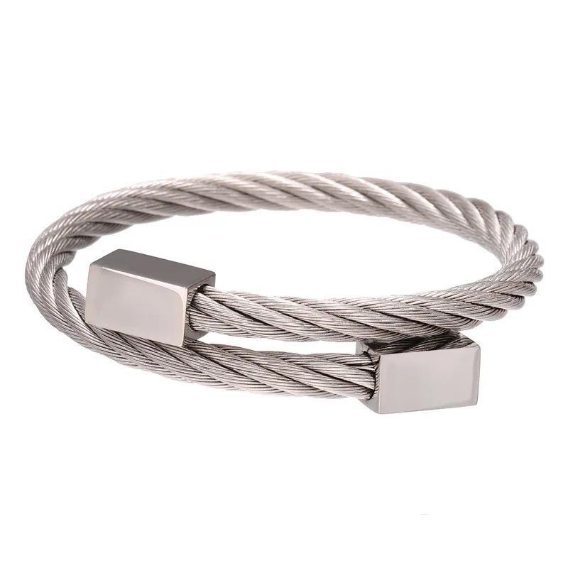 Wholesale strong hot selling cable wire bracelet stainless steel