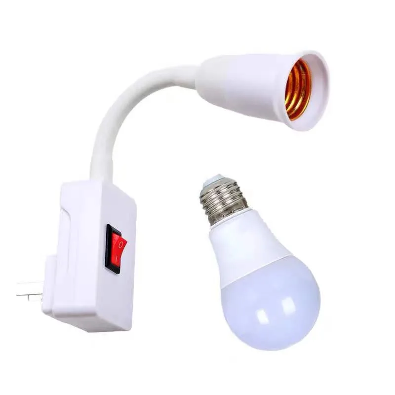 With switch lamp  plug E27 screw lamp cap converter plug bedroom bedside lamp manufacturer
