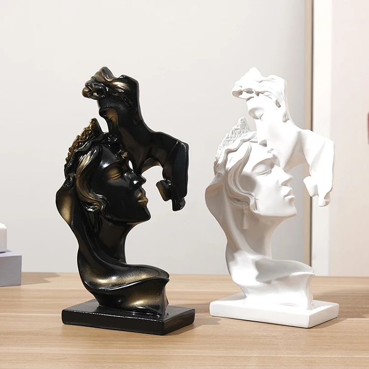 Hotsale products resin crafts mold sculpture abstract couples kissing statue wedding gifts for couple