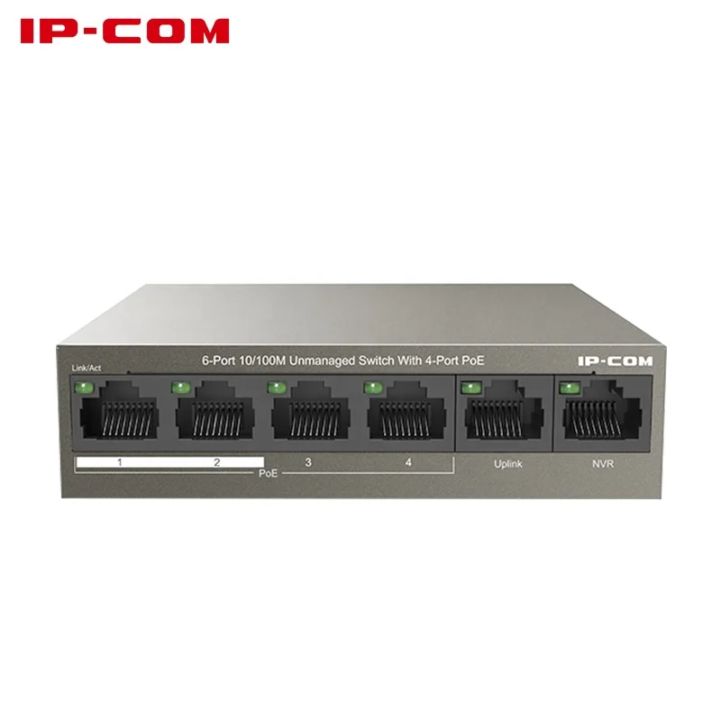 IP-COM F1106P-4-63W 6 Port Poe Ethernet Network Switch 10/100Mpbs Lan Hub 4 Port Poe Power Switch Injector For Ip Camera