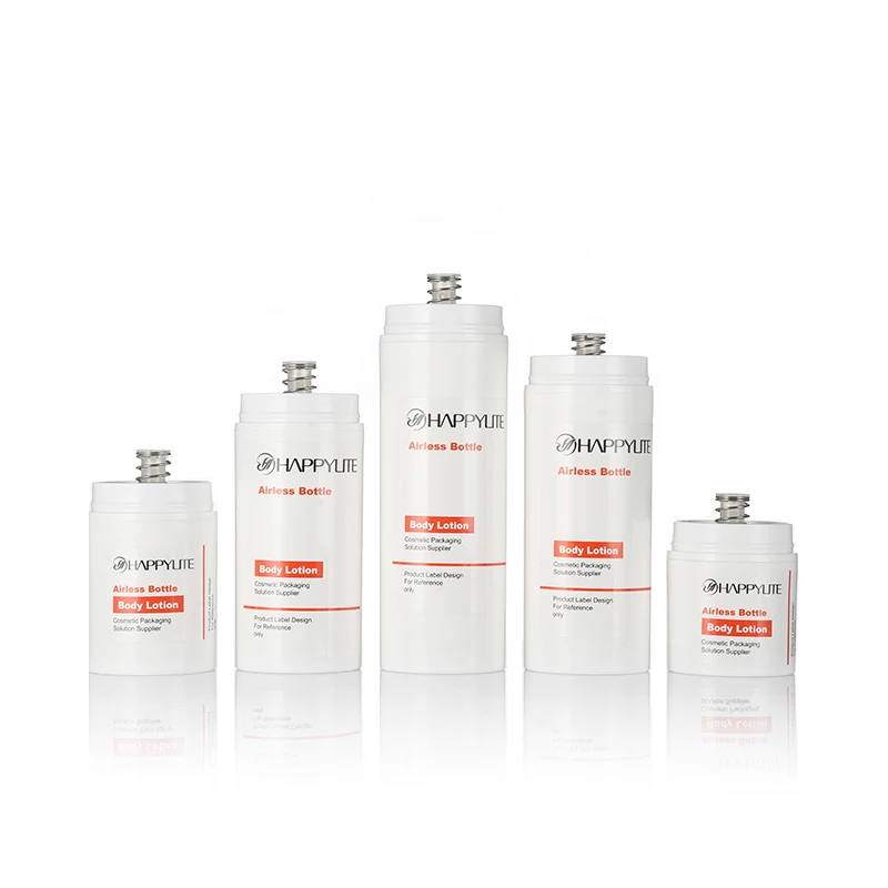 Private Label 30ml 50ml 80ml Round smooth White PP Cosmetic Plastic Airless Pump bottle