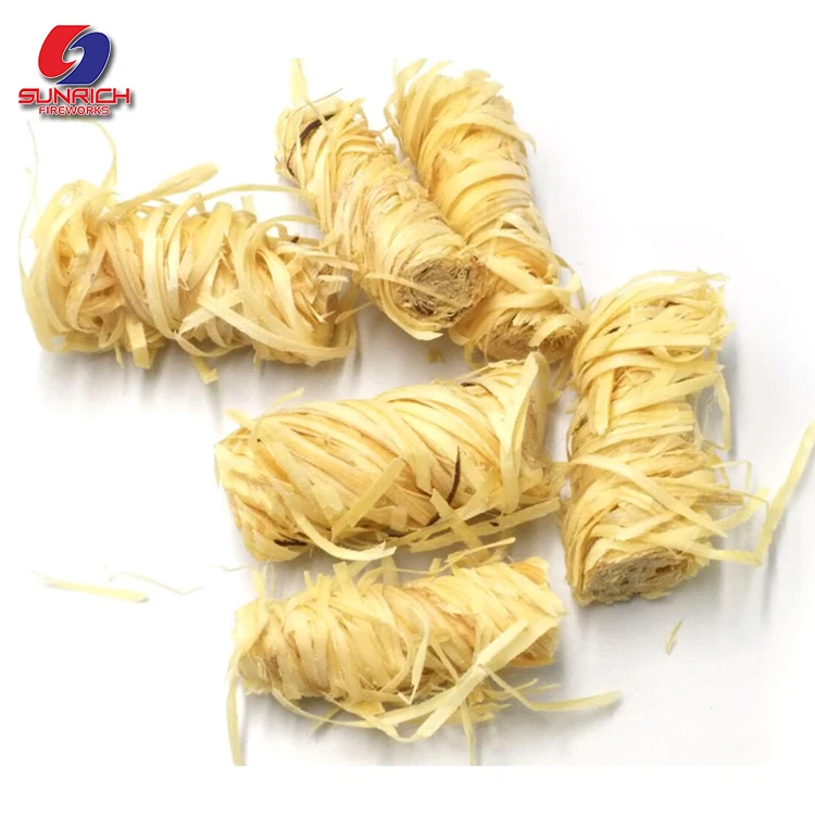 Sunrich Factory wholesale Natural Quick Easy Long Time Bbq Sawdust Fire Lighter Starter Wooden Wool Roll For Bbq