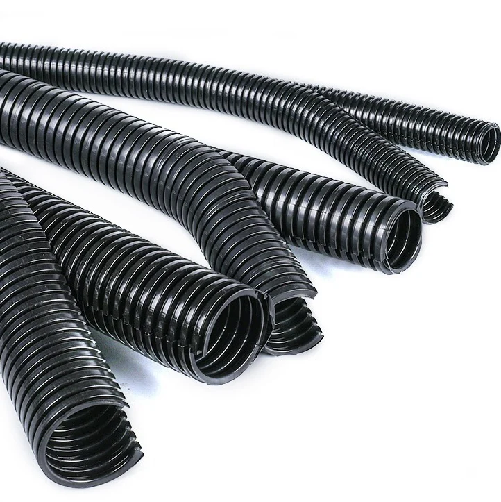 PP PA nylon flame retardant UV resistant flexible electrical cable conduit corrugated split wire loom pipe