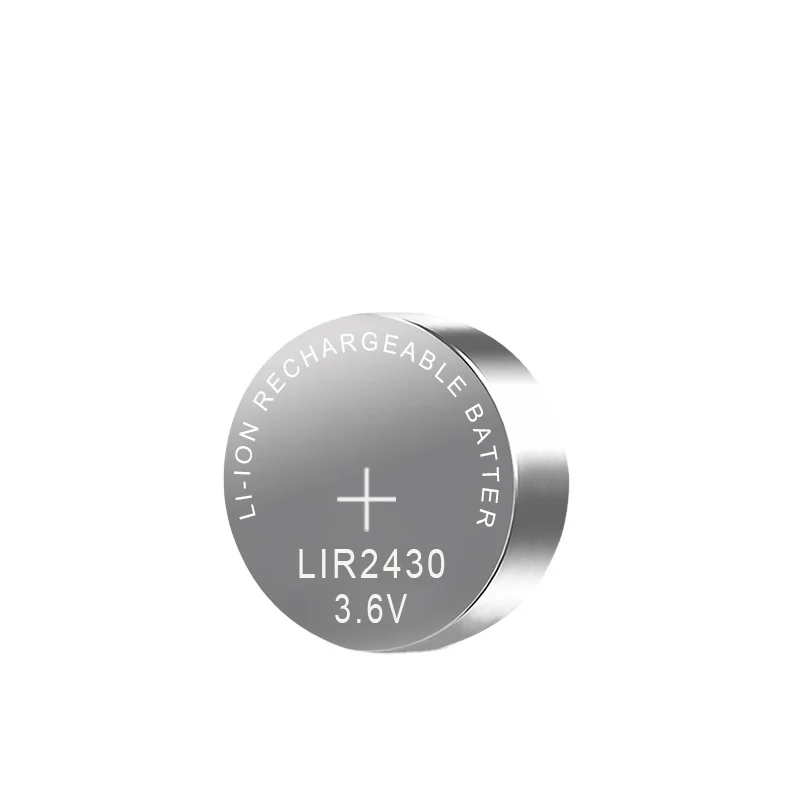 LIR2430 3.7v 55mAh Lithium Ion Button Cell Rechargeable Battery Cell Logo Brand Custom OEM for Consumer Electronics