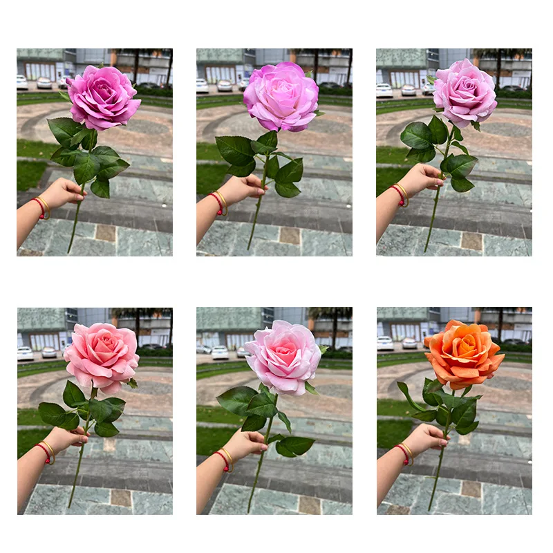 White Rose Artificial Flowers for Hand Moisturizing Single Home Wedding Decoration Wholesale from Foreign Trade Manufacturers