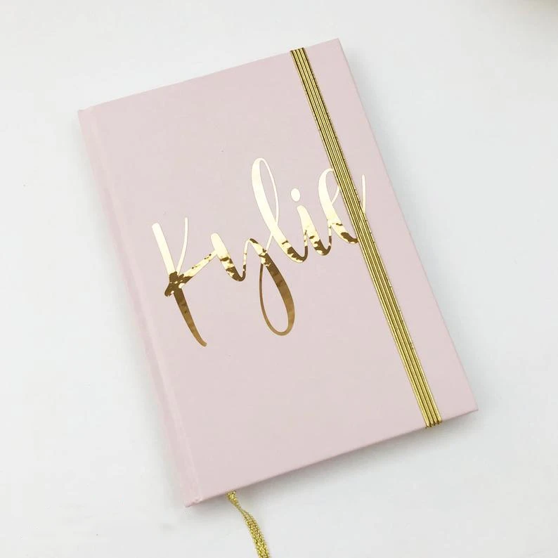 
Custom Printing Available 8.5*5.5 Inches Metallic Journal Notebook with Lines 