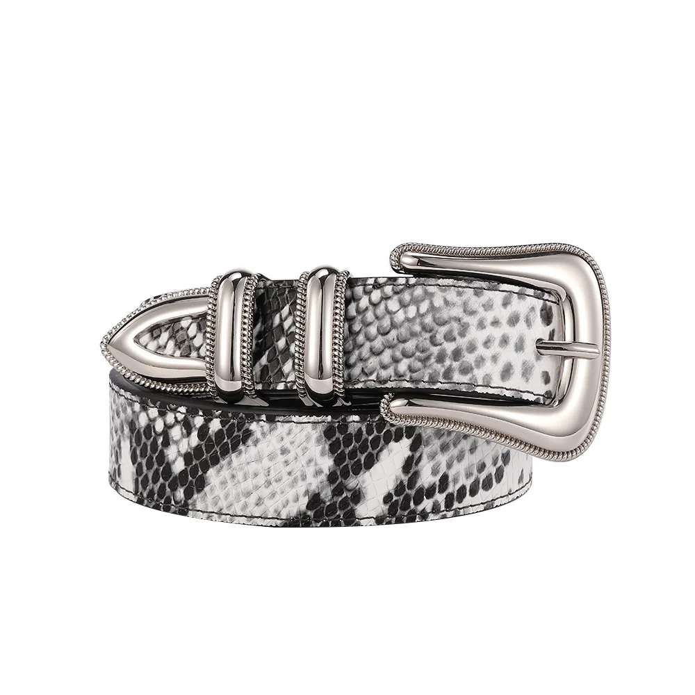 Custom Design Luxury Western Lady Cowboy Full Grain Zinc Alloy Pin Buckle Genuine Leather Strap Designer Women Belt