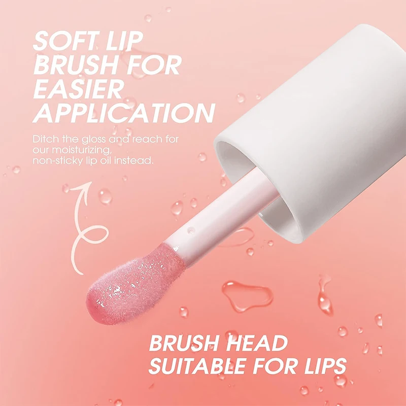 Lip Oil Private Label Custom Logo Liquid Lipgloss Transparent Fruit Moisturizing Natural Lip Oils