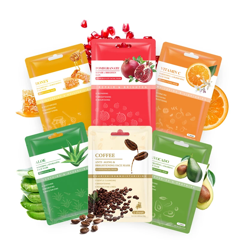 OEM Custom Private Label Extract Moisturizing Korean Fruit Face Mask Sheet Skin Care Beauty